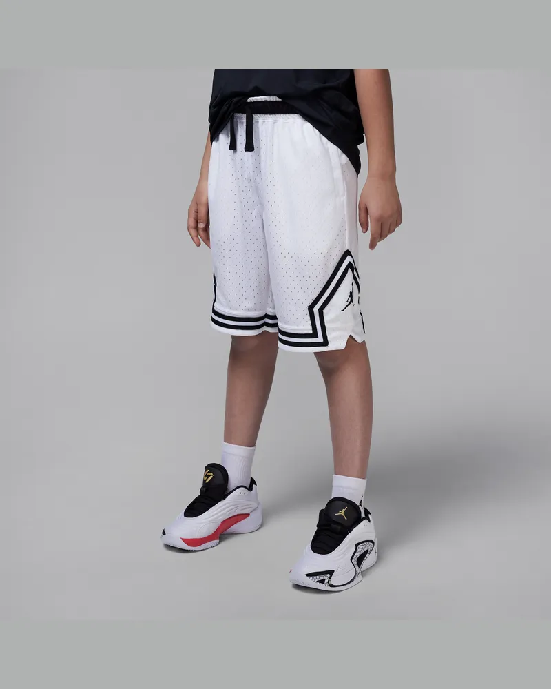 Jordan Diamond Sport-Shorts mit Dri-FIT-Technologie (ältere Kinder) - Weiß Weiß