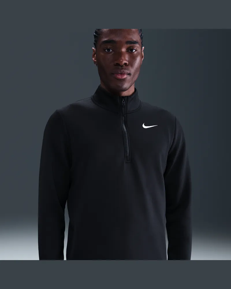 Nike Victory Dri-FIT Golfoberteil mit Halbreißverschluss für Herren - Schwarz Schwarz