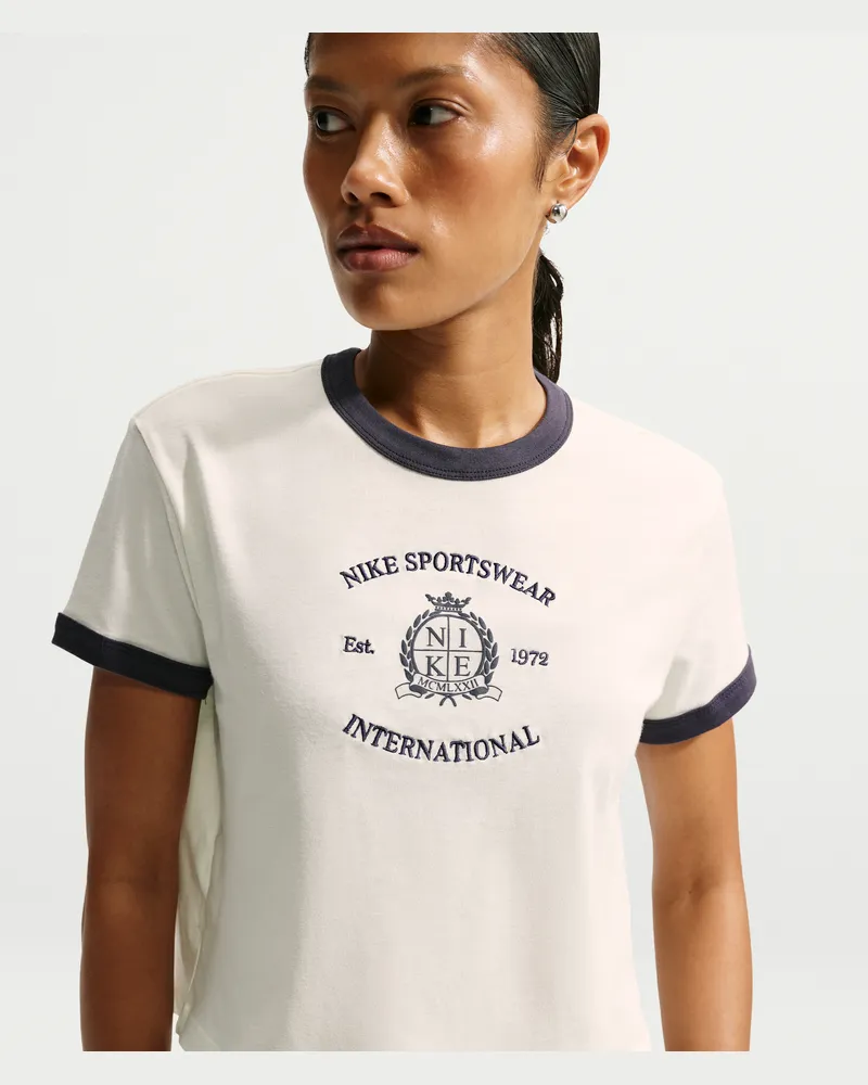 Nike Ringer-T-Shirt für Damen - Weiß Weiß