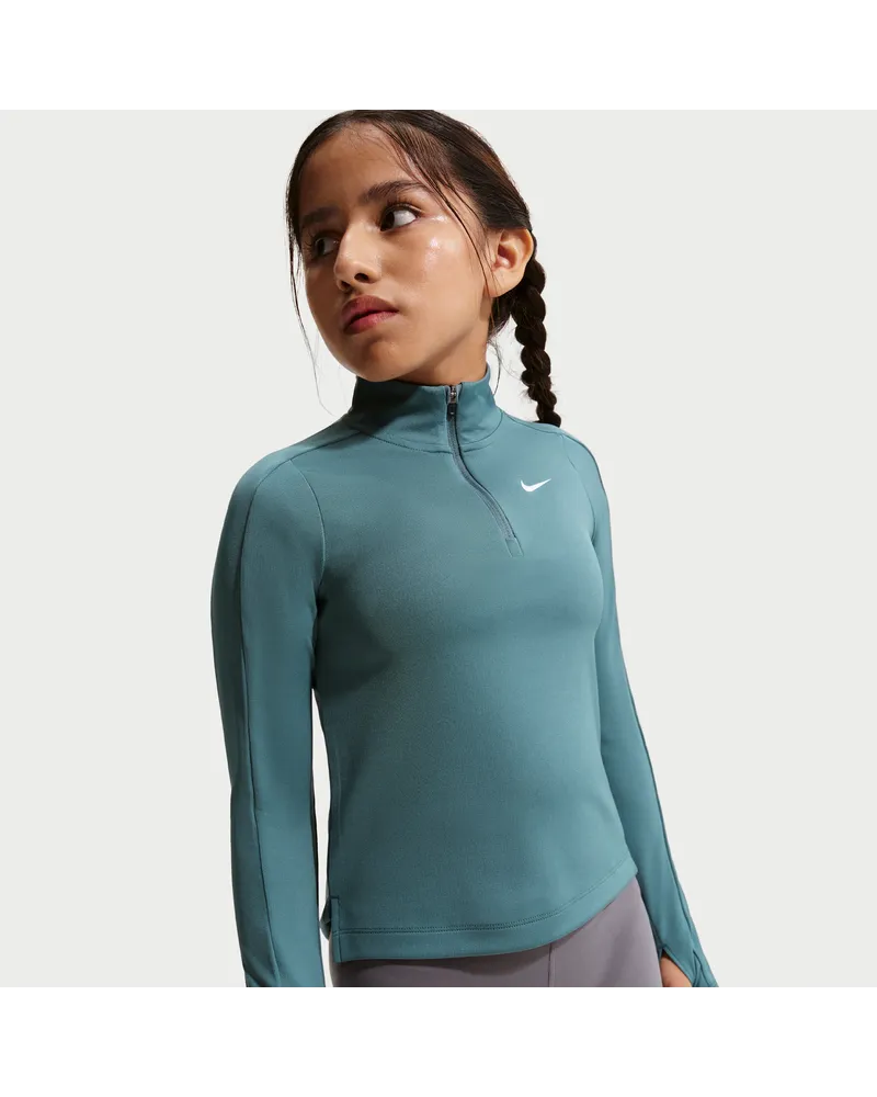 Nike Dri-FIT Longsleeve mit Viertelreißverschluss (Mädchen) - Grau Grau