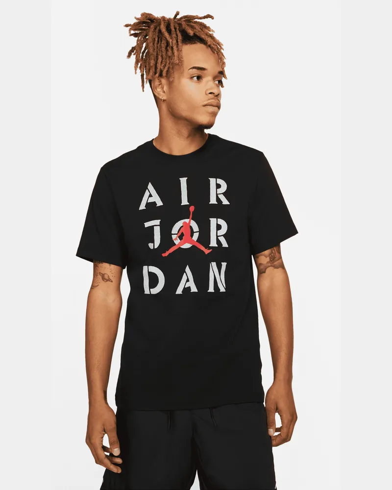 Jordan AJ5 Kurzarm-T-Shirt mit Grafik für Herren - Schwarz Schwarz