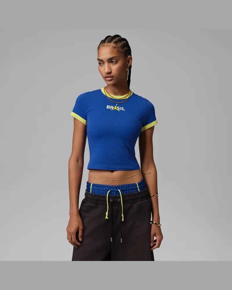 Jordan Brasilien Shirt mit Grafik und Rundhalsausschnitt (Damen) - Blau Blau