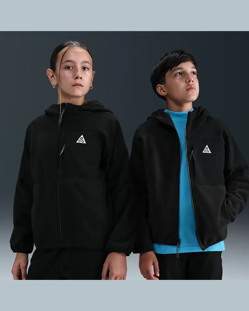 Nike ACG "Wolf Tree" Polartec® Kapuzenjacke für ältere Kinder - Schwarz Schwarz