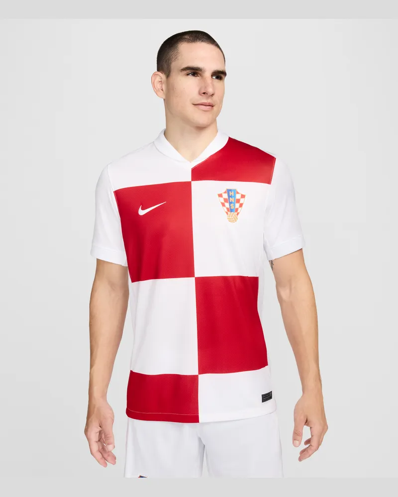 Nike Kroatien 2024/25 Stadium Home  Replika Fußballtrikot mit Dri-FIT-Technologie für Herren - Weiß Weiß
