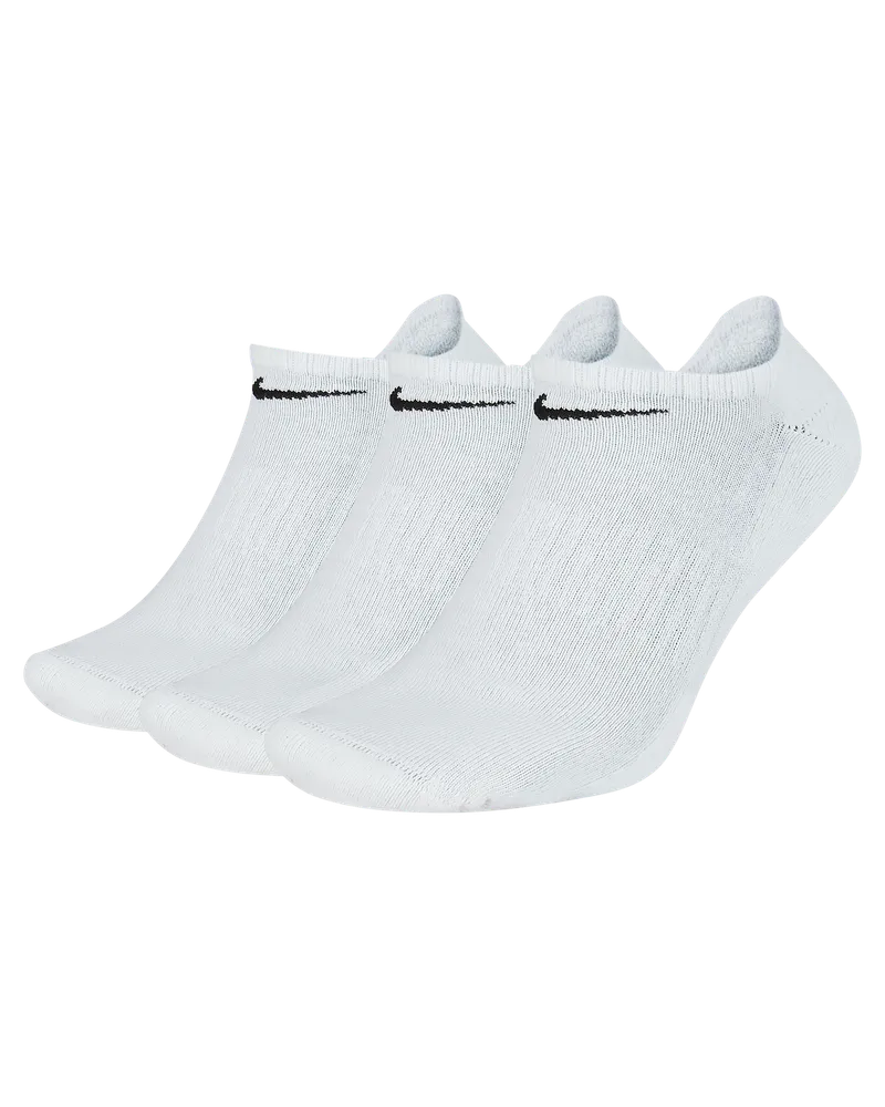Nike Everyday Cushioned No-Show-Trainingssocken (3 Paar) - Weiß Weiß