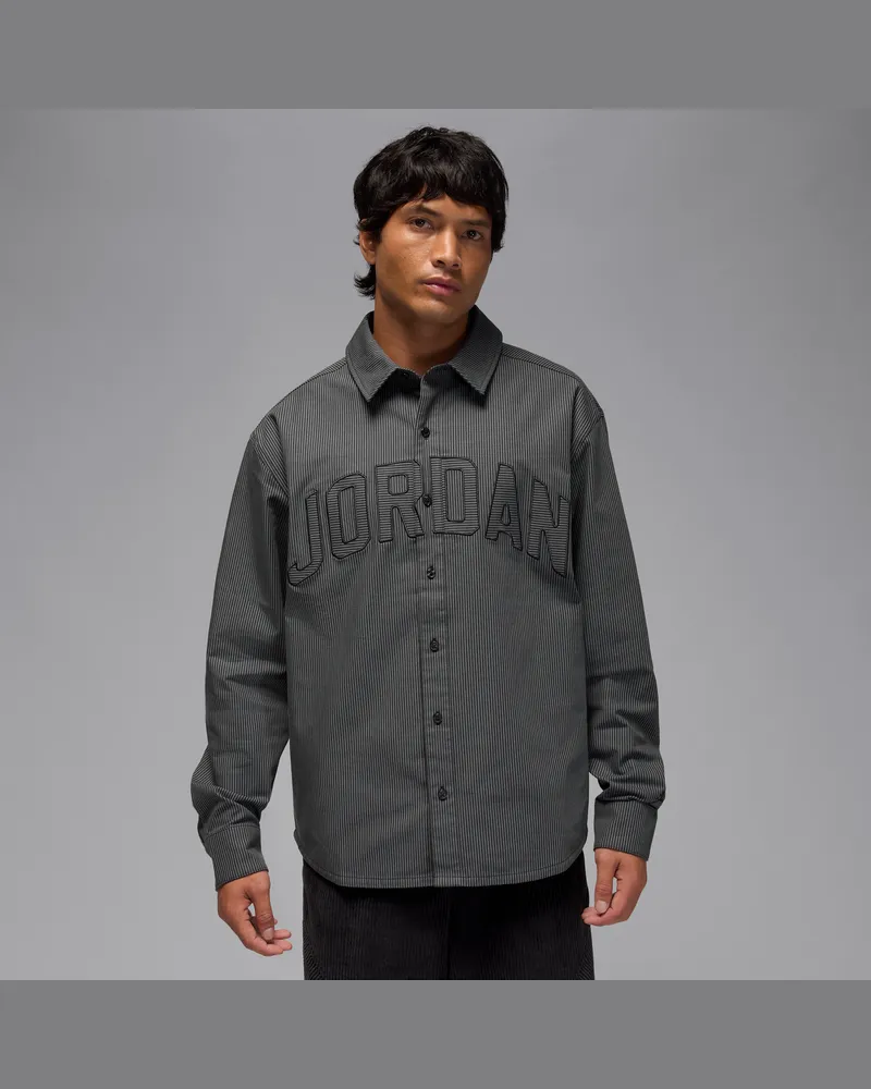 Jordan Flight Oxford-Longsleeve (Herren) - Schwarz Schwarz