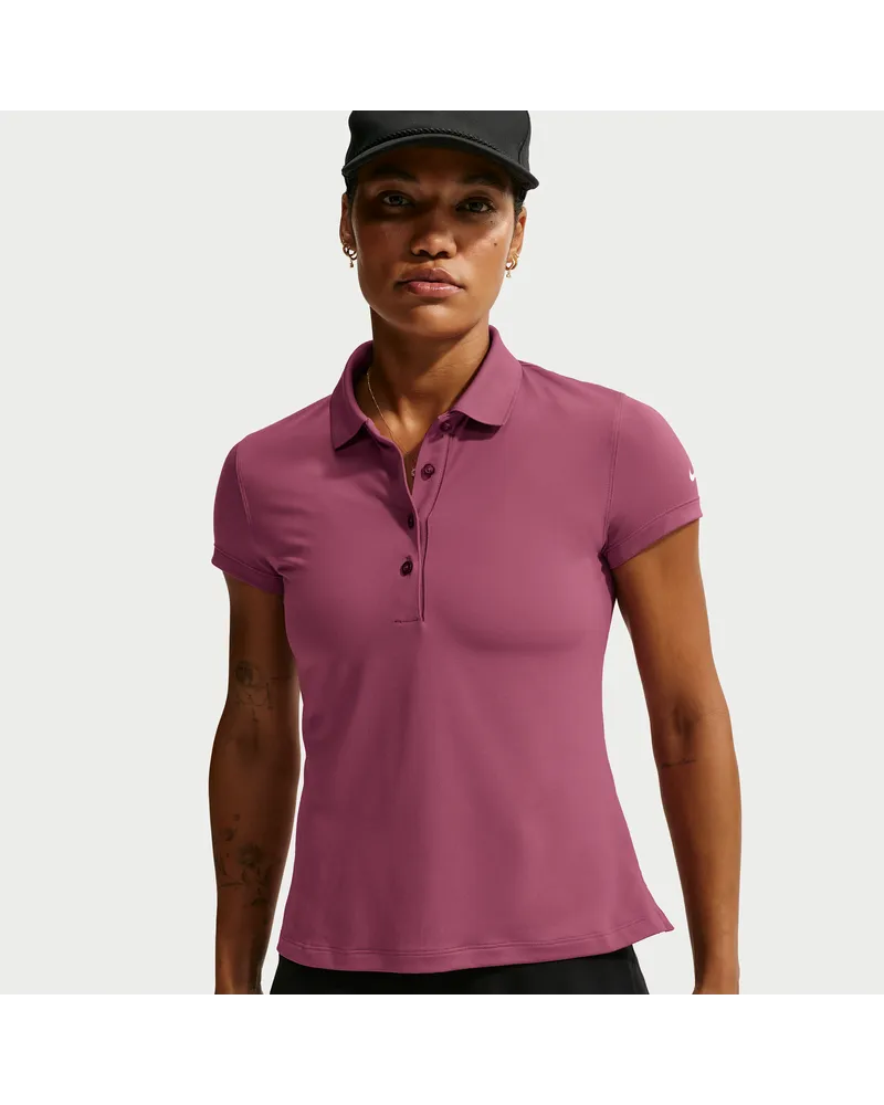 Nike Golf Club Dri-FIT Kurzarm-Golf-Poloshirt mit UV-Schutz (Damen) - Rot Rot