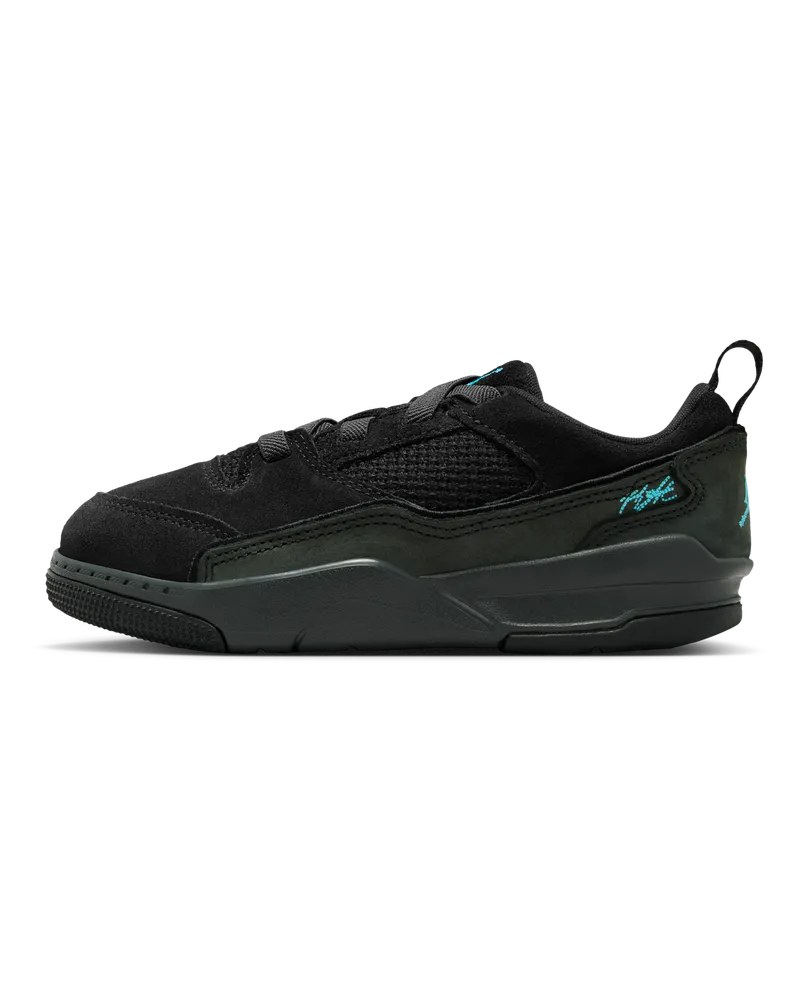 Jordan Flight Court Schuh (jüngere Kinder) - Schwarz Schwarz