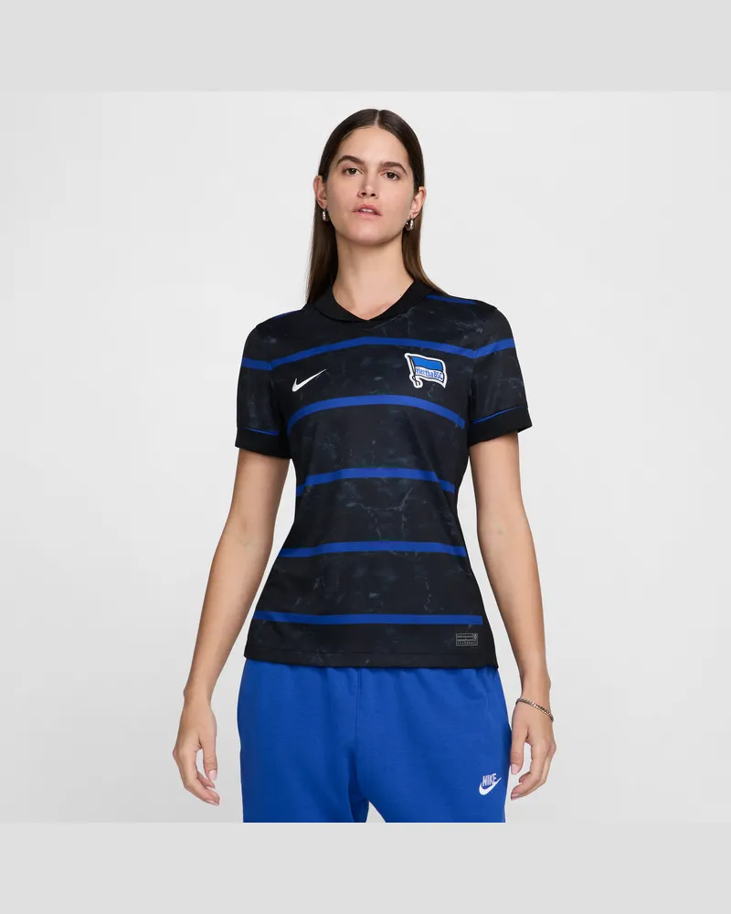 Nike Hertha BSC 2024/25 Stadium Away  Replica Fußballtrikot mit Dri-FIT-Technologie für Damen - Schwarz Schwarz