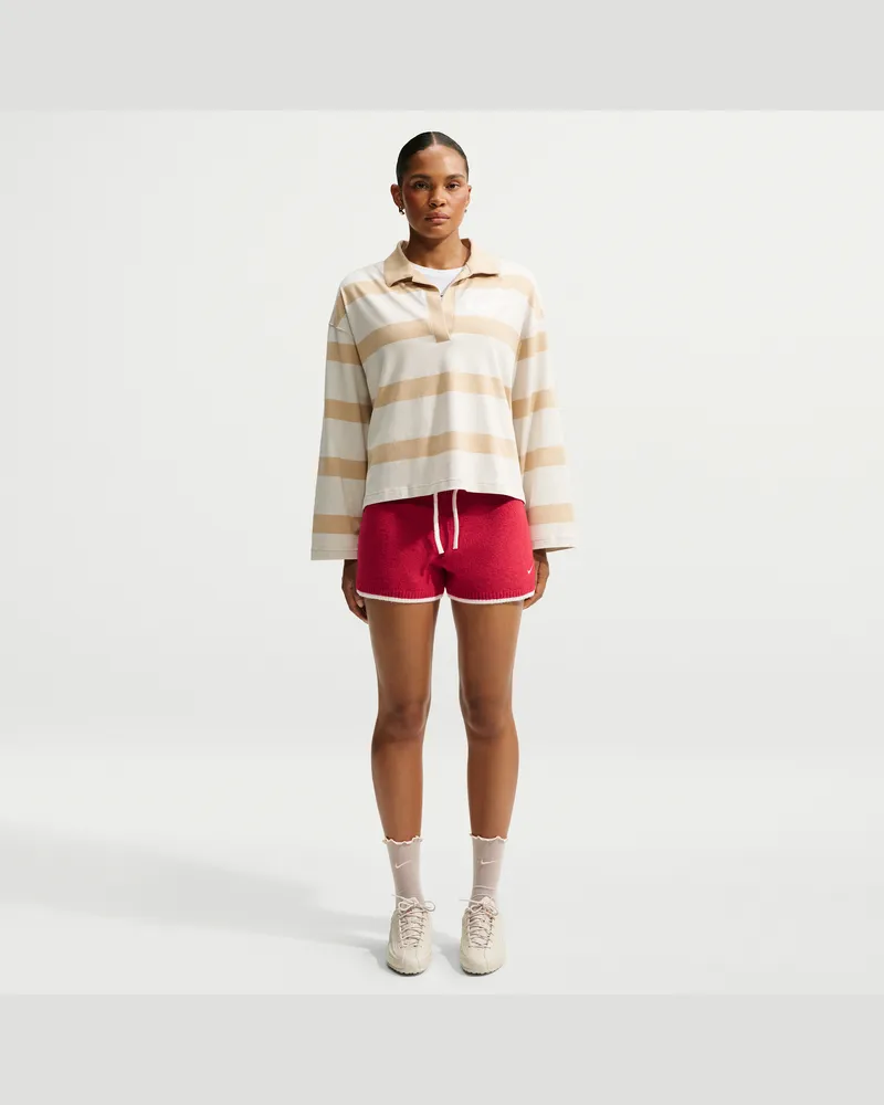 Nike Chill Knit Shorts mit mittelhohem Bund (Damen) - Rot Rot