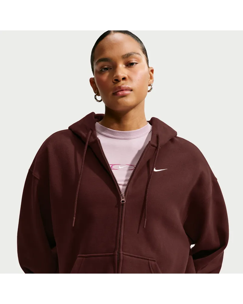 Nike Studio Fleece mittelschwere Oversize-Kapuzenjacke (Damen) - Lila Lila