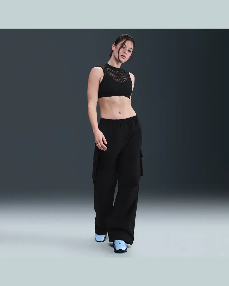 Nike Sportswear Oversize-Cargohose aus Webmaterial mit mittelhohem Bund (Damen) - Schwarz Schwarz