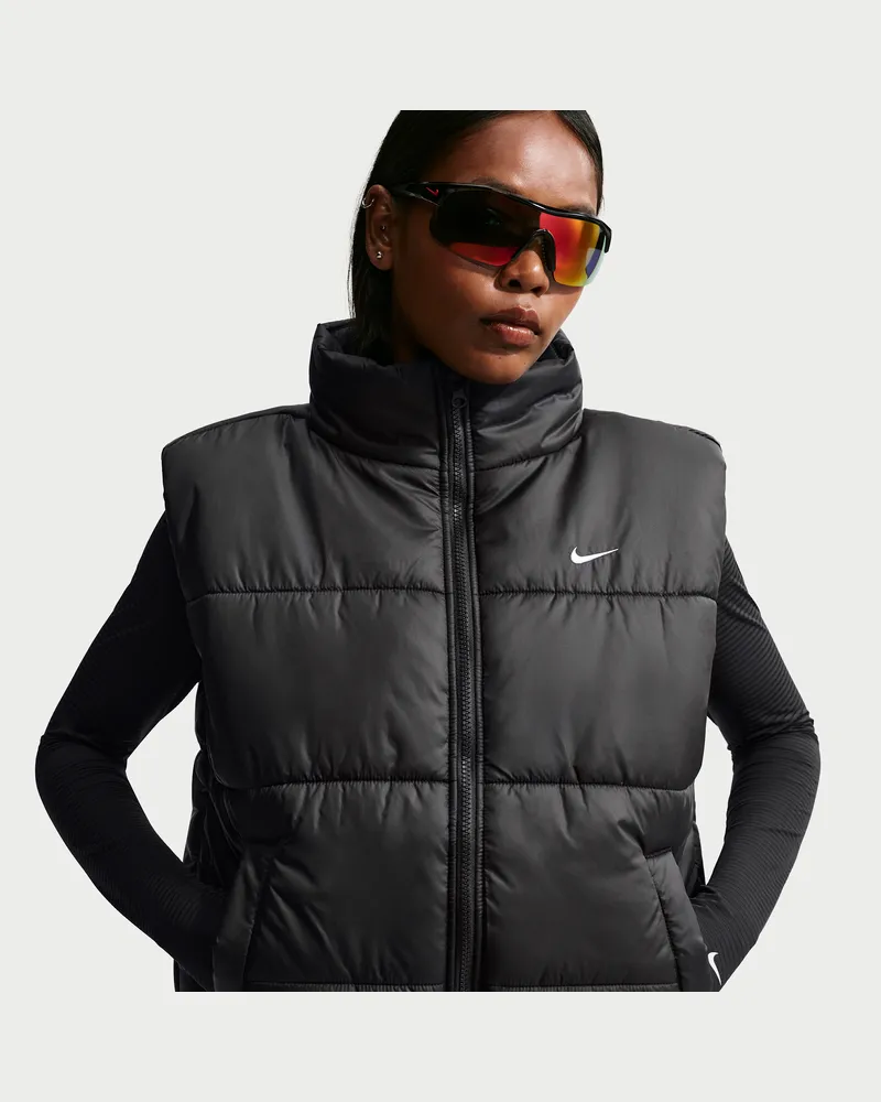 Nike Classic Puffer Therma-FIT Weste mit lockerer Passform für Damen - Schwarz Schwarz