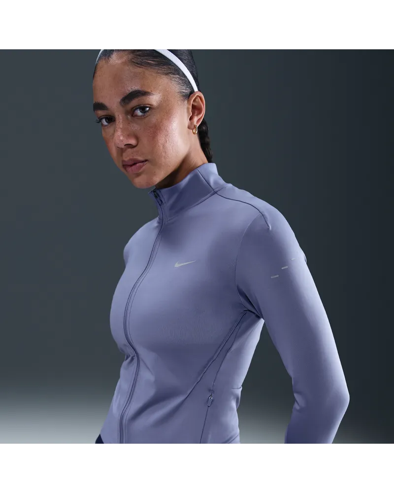 Nike Swift Dri-FIT Midlayer-Laufoberteil mit durchgehendem Reißverschluss (Damen) - Blau Blau