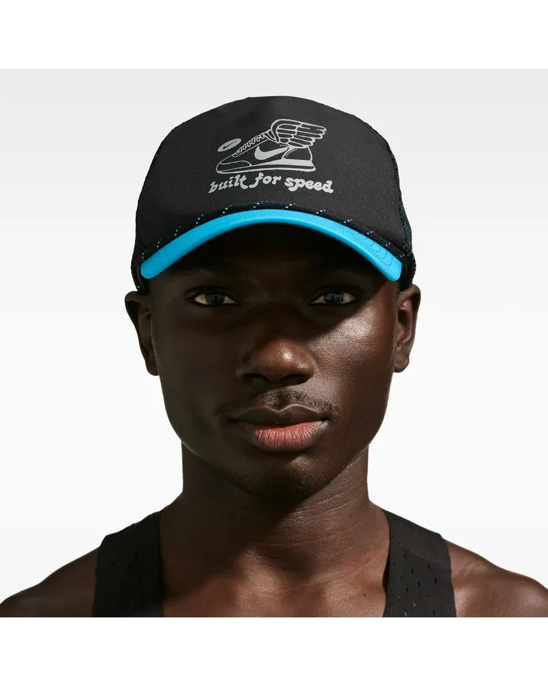 Nike Pro Dri-FIT unstrukturierte Lauf-Cap mit Grafik - Schwarz Schwarz