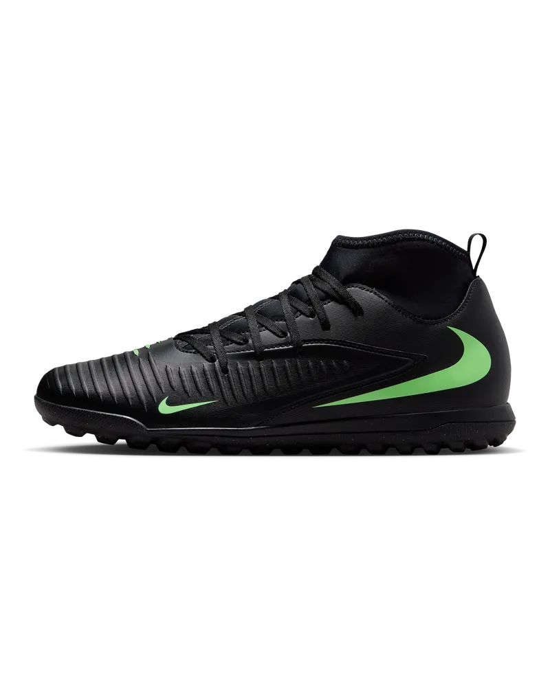 Nike Phantom 6 High Club Fußballschuh für Turf - Schwarz Schwarz