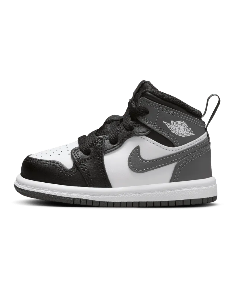 Jordan 1 Mid Schuh für Babys und Kleinkinder - Schwarz Schwarz