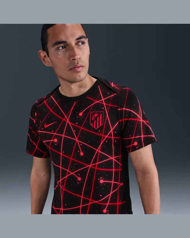 Nike Atlético Madrid Academy Pro  Dri-FIT Pre-Match Kurzarm-Fußballoberteil (Herren) - Schwarz Schwarz