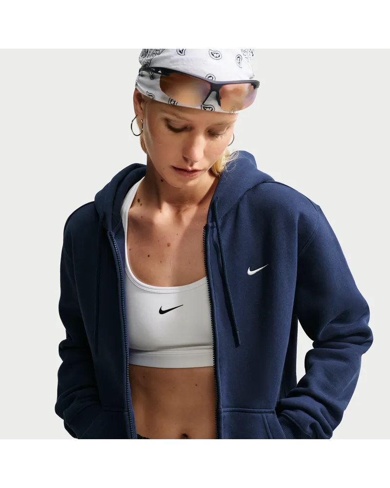 Nike Studio Fleece mittelschwere Kapuzenjacke (Damen) - Blau Blau