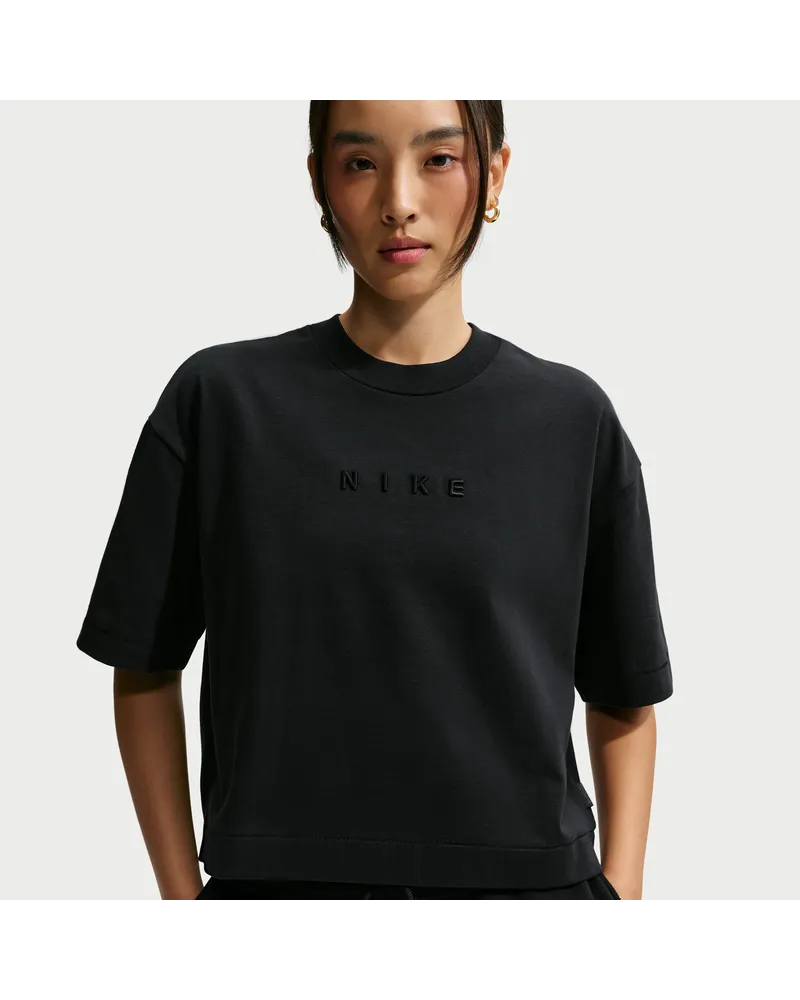 Nike Oversize-T-Shirt mit modischem verkürzten Schnitt (Damen) - Schwarz Schwarz