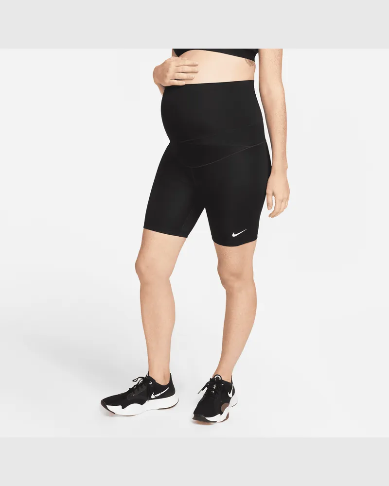 Nike One (M) Biker-Shorts (ca. 18 cm) für Damen (Umstandskleidung) - Schwarz Schwarz