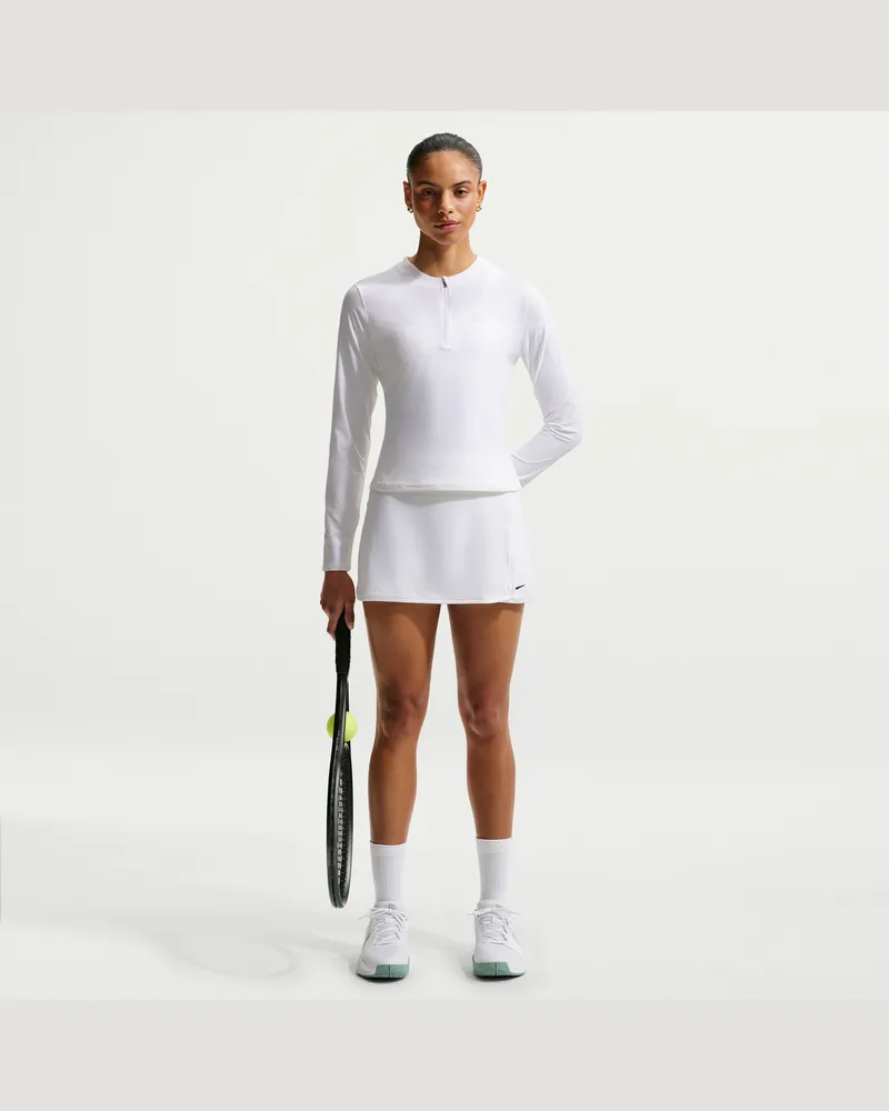 Nike Victory Dri-FIT gerade geschnittener Tennisrock (Damen) - Weiß Weiß
