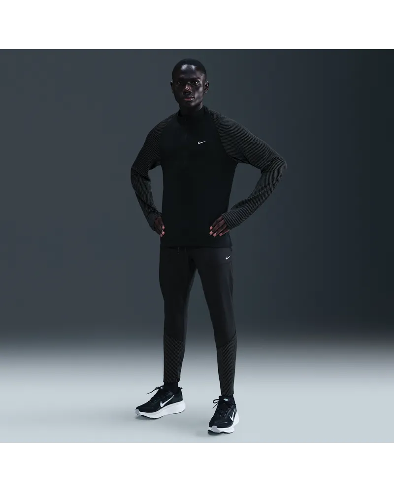 Nike Dri-FIT Laufhose mit reflektierenden Akzenten (Herren) - Schwarz Schwarz