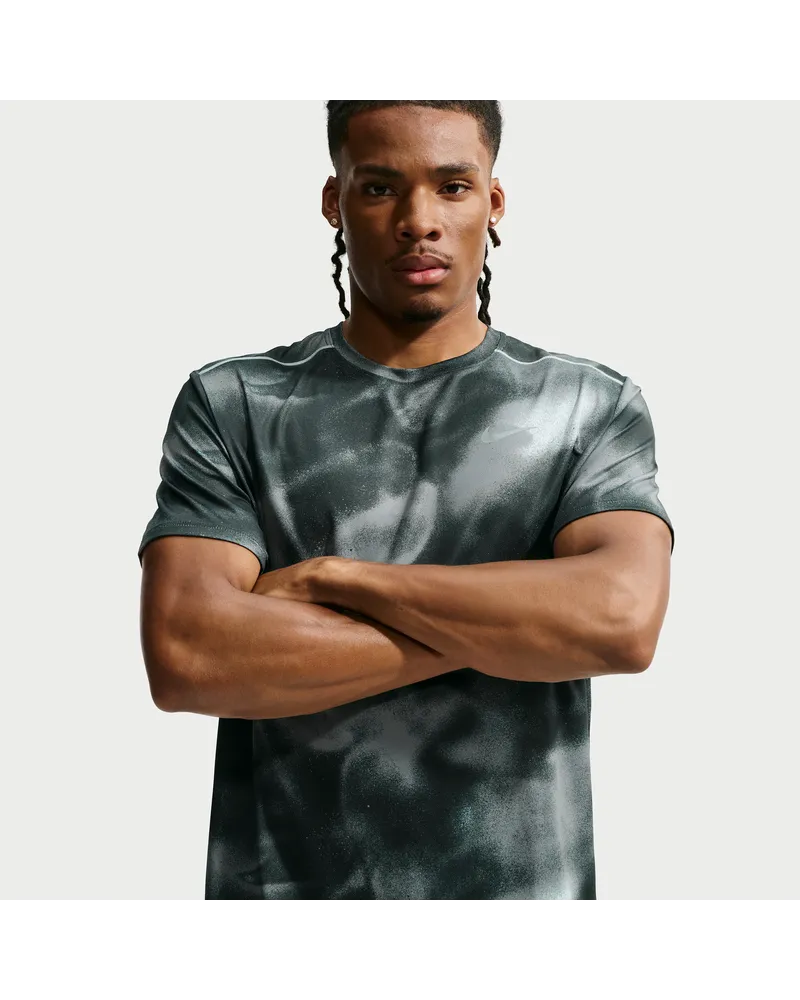 Nike Miler Dri-FIT Kurzarm-Laufoberteil für Herren - Schwarz Schwarz