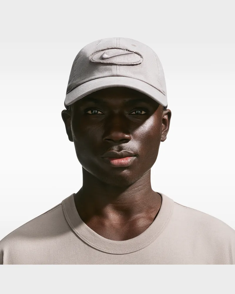 Nike Club unstrukturierte Denim-Patch-Cap - Grau Grau
