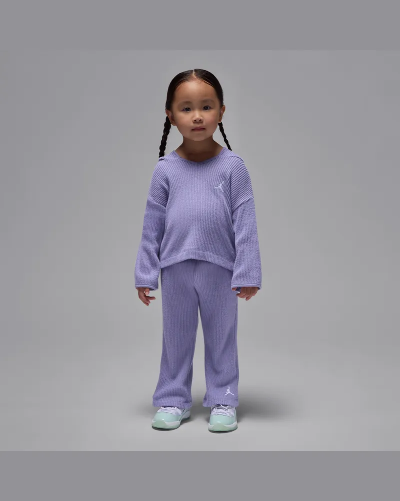 Jordan Heir To The Crown 2-teiliges Ripp-Pullover-Set (Kleinkinder) - Lila Lila