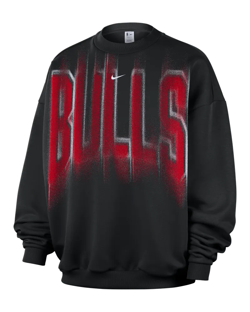 Nike Chicago Bulls Standard Issue  Basketball-Rundhalsshirt aus Fleece (Herren) - Schwarz Schwarz