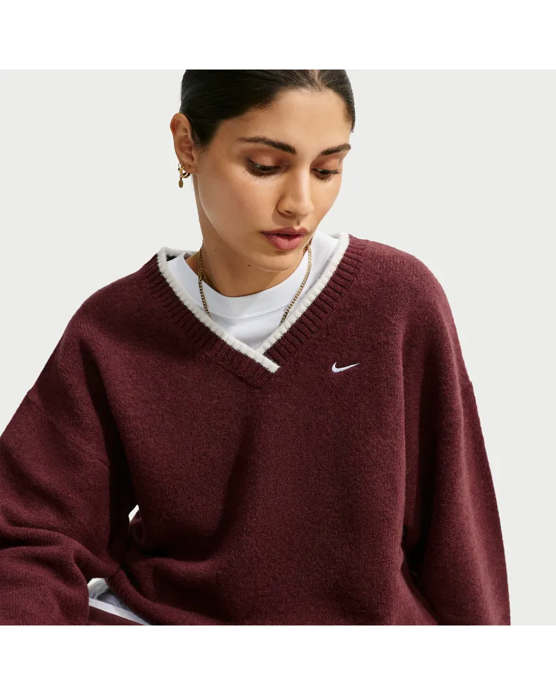 Nike Chill Knit weiter Pullover mit V-Ausschnitt (Damen) - Lila Lila