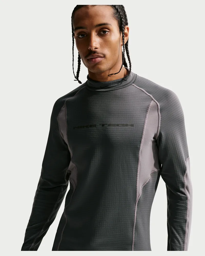 Nike Tech Funktionsunterwäsche-Longsleeve (Herren) - Grau Grau