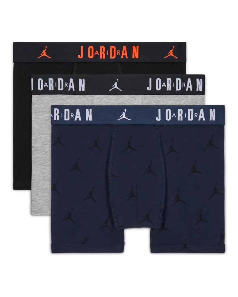 Jordan Flight Essentials Boxershorts aus Baumwolle (ältere Kinder, 3er-Pack) - Blau Blau