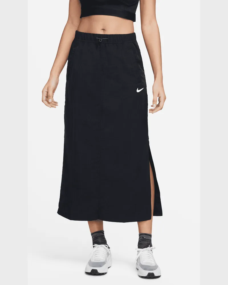 Nike Sportswear Essential Webrock mit hohem Bund für Damen - Schwarz Schwarz