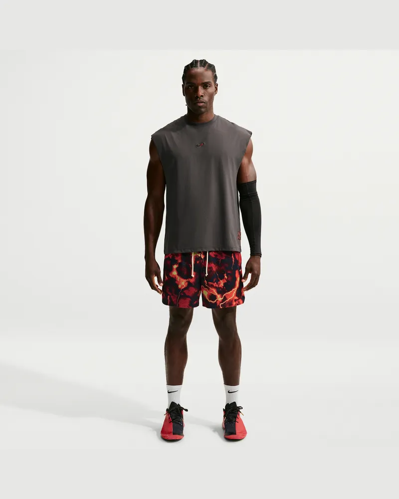 Nike Standard-Basketballshorts aus Meshmaterial mit Dri-FIT-Technologie (Herren) (ca. 13 cm) - Rot Rot