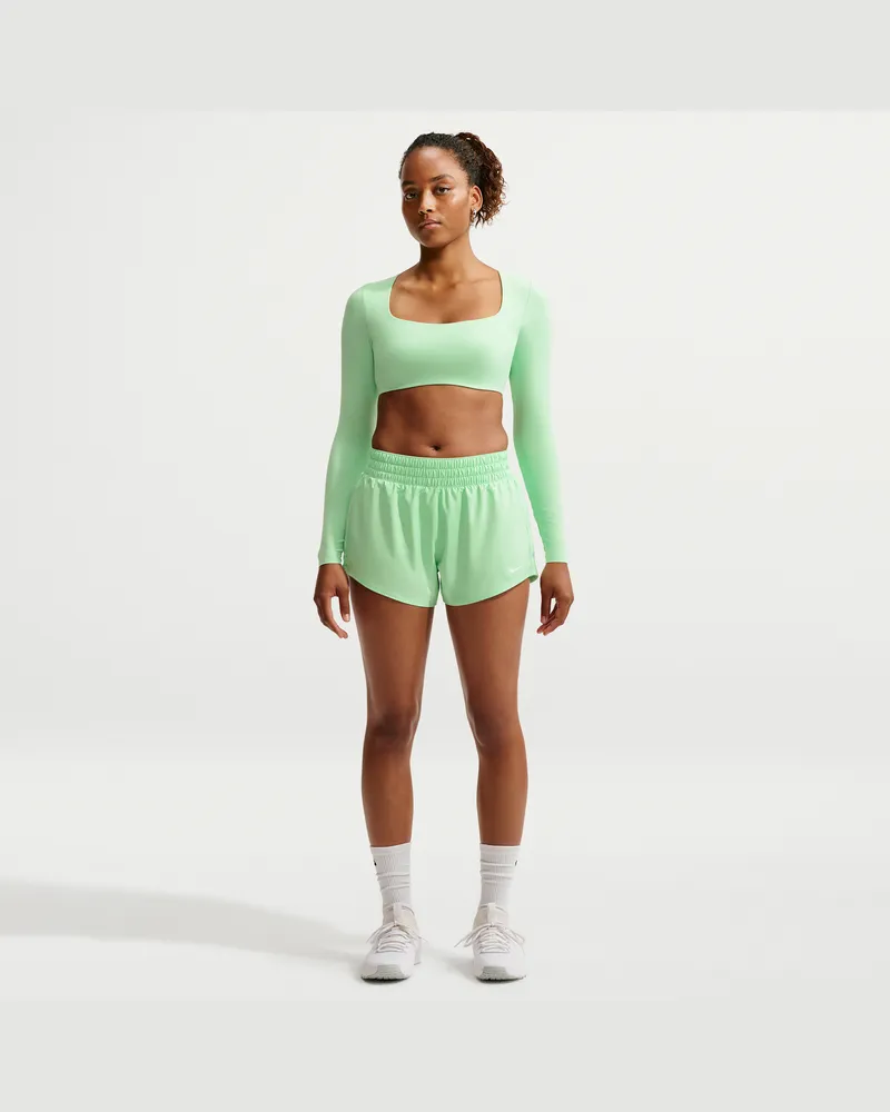 Nike One Dri-FIT-Shorts mit mittelhohem Bund und Futter für Damen (ca. 7,5 cm) - Grün Grün