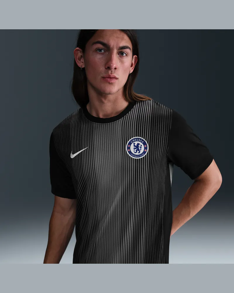 Nike FC Chelsea 2025/26 Stadium Goalkeeper  Dri-FIT kurzärmliges Replika-Fußballtrikot (Herren) - Schwarz Schwarz