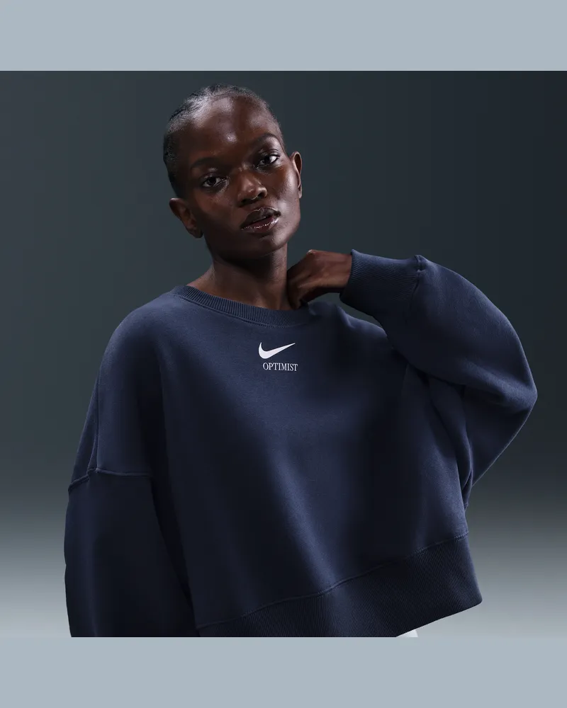 Nike Sportswear Phoenix Fleece Oversize-Rundhalsshirt (Damen) - Blau Blau