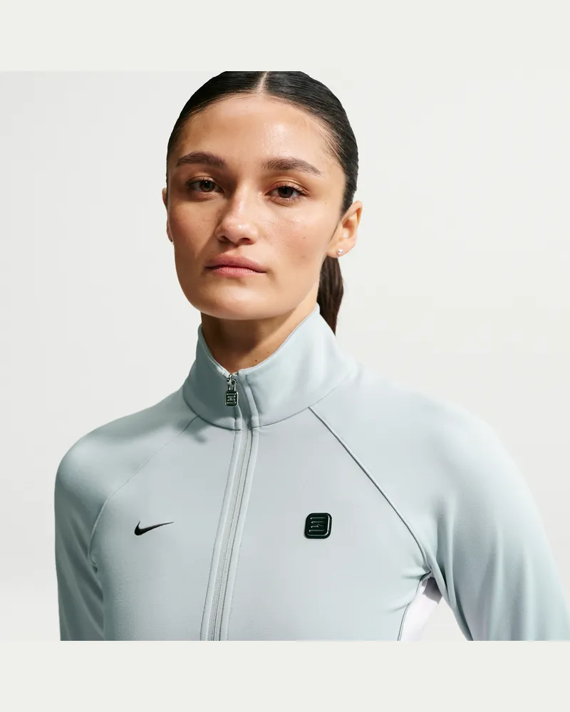 Nike Langarm-Oberteil mit durchgehendem Reißverschluss (Damen) - Grau Grau