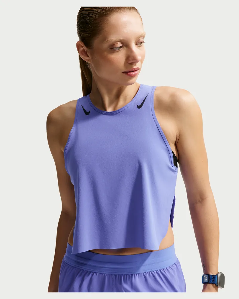 Nike AeroSwift Dri-FIT-ADV-Lauf-Tanktop im Crop-Design für Damen - Blau Blau