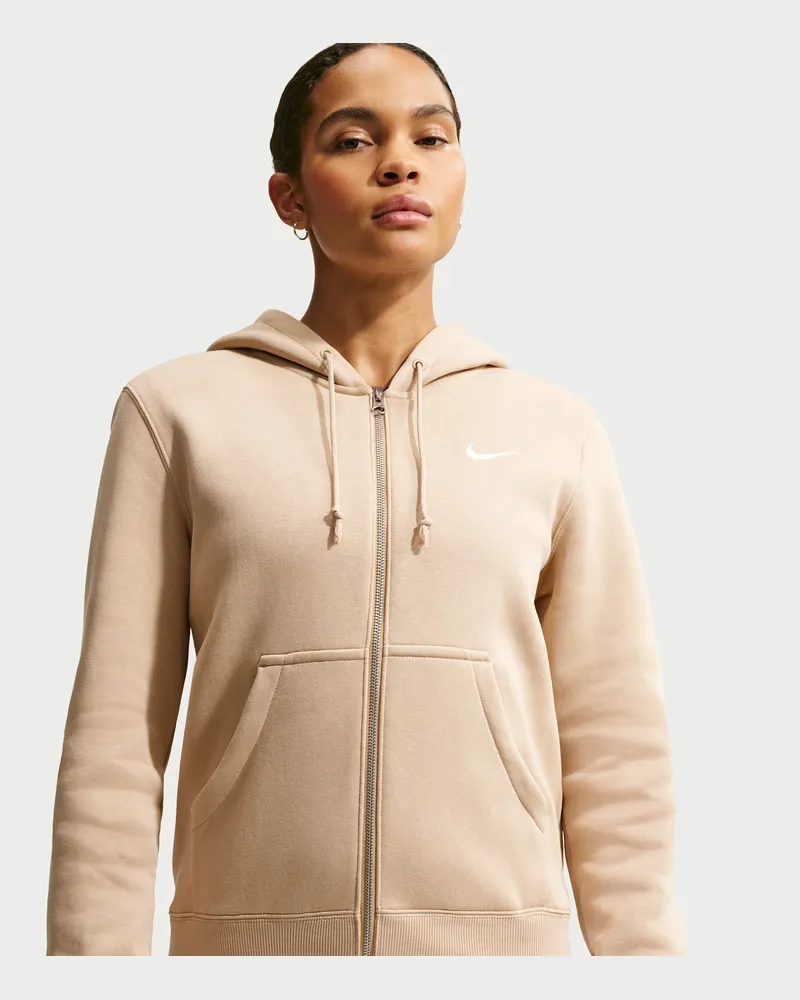 Nike Phoenix Oversize-Fleece-Hoodie mit durchgehendem Reißverschluss (Damen) - Braun Braun