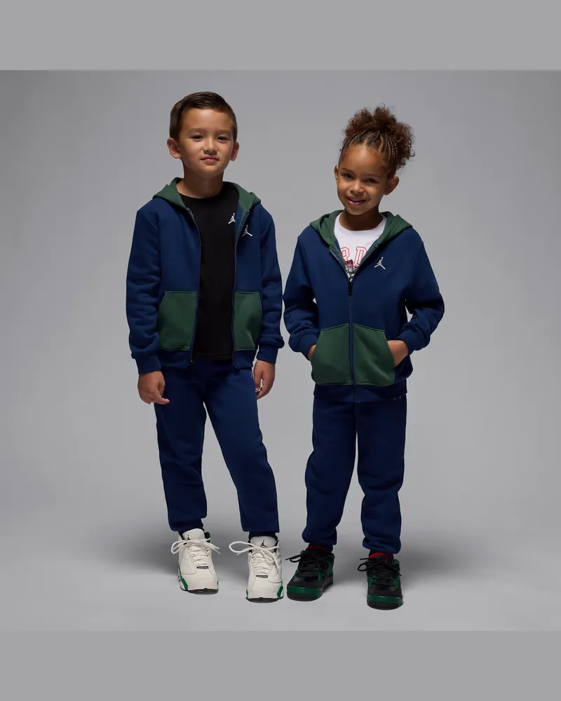Jordan Brooklyn Fleece zweiteiliges Set mit Kapuzenjacke (jüngere Kinder) - Blau Blau