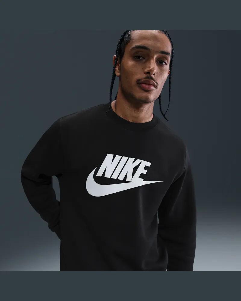 Nike Sportswear Club Fleece-Rundhalsshirt mit Grafik (Herren) - Schwarz Schwarz