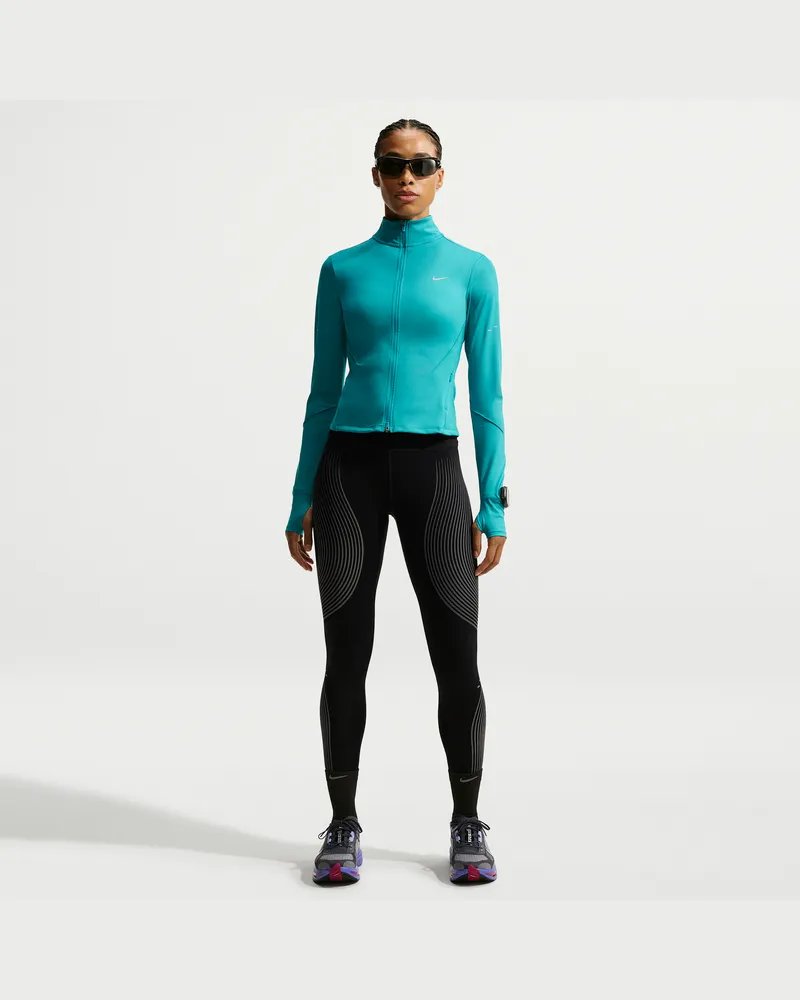 Nike Swift Flash Lauf-Leggings in voller Länge mit hohem Bund (Damen) - Schwarz Schwarz