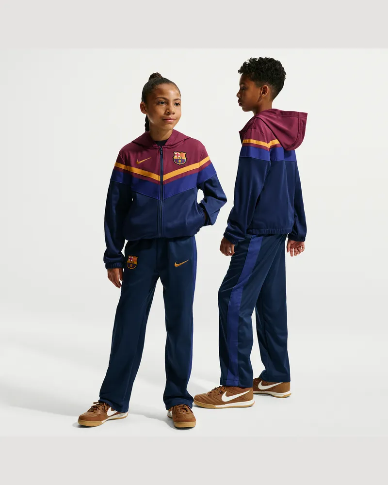 Nike FC Barcelona Home  Dri-FIT Fußball-Trainingsanzug mit Kapuze (ältere Kinder) - Rot Rot