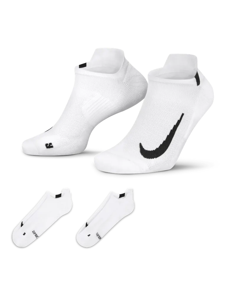 Nike Multiplier Running No-Show-Laufsocken (2 Paar) - Weiß Weiß