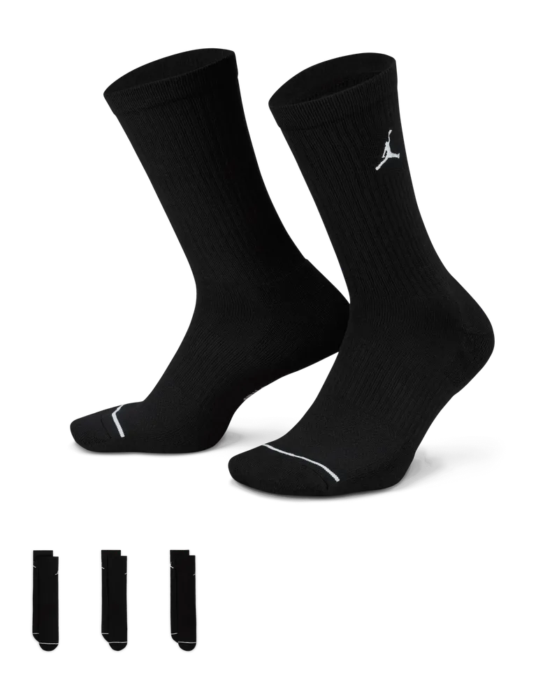 Jordan Crew-Socken für jeden Tag (3 Paar) - Schwarz Schwarz