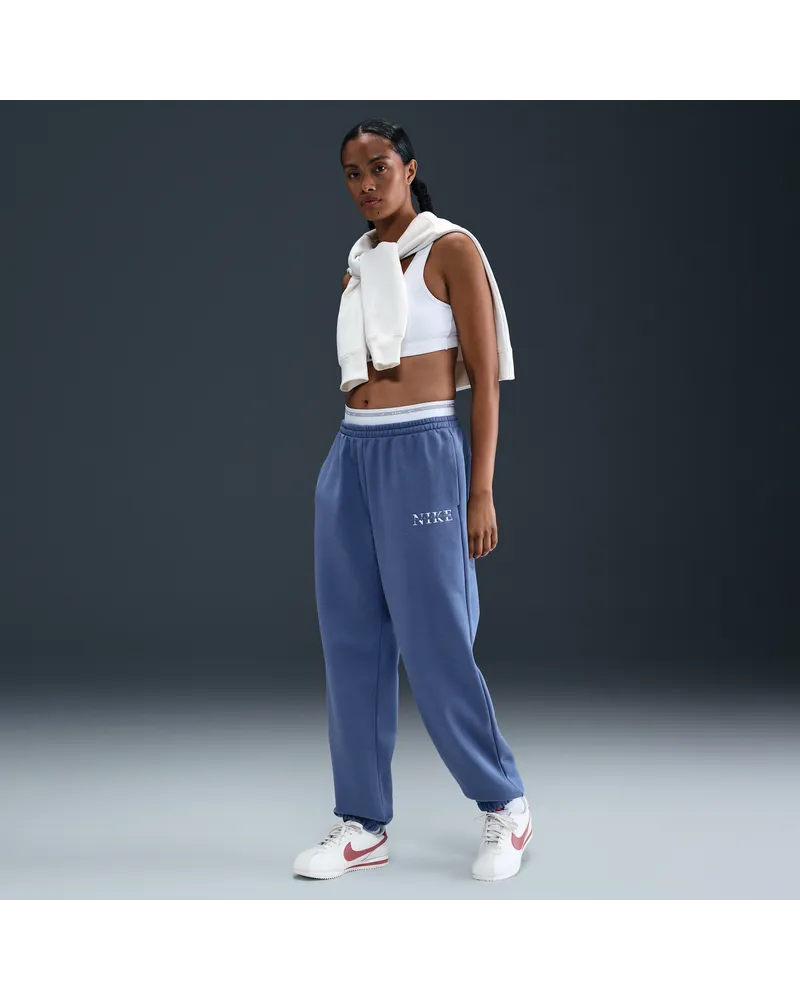 Nike Sportswear Phoenix Fleece Trainingshose mit hohem Taillenbund für Damen - Blau Blau