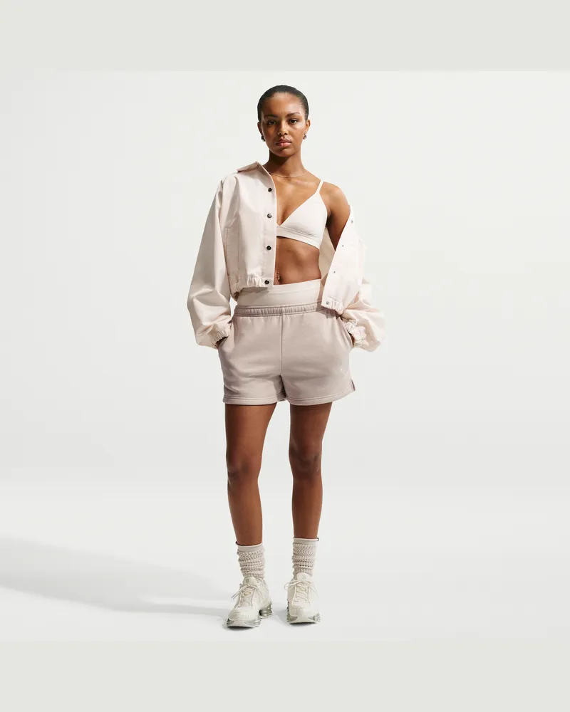 Nike Studio Fleece Mid-Rise-Shorts aus mittelschwerem Material (Damen) - Braun Braun